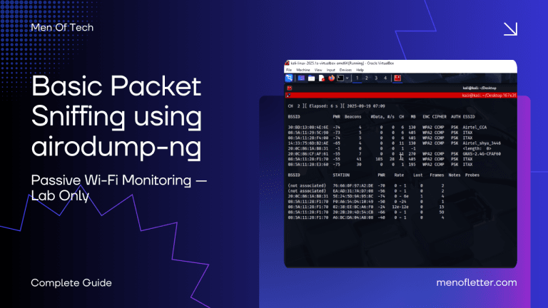 Packet Sniffing Using Airodump-ng: Step-by-Step Guide