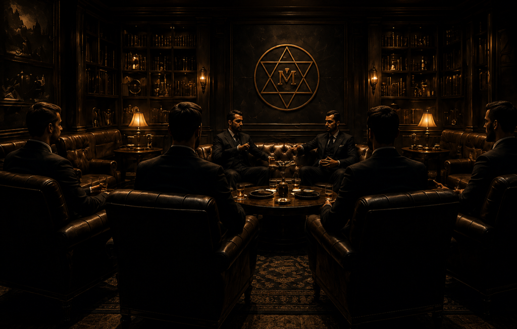 Gentlemens Club In Warm Cinematic Light