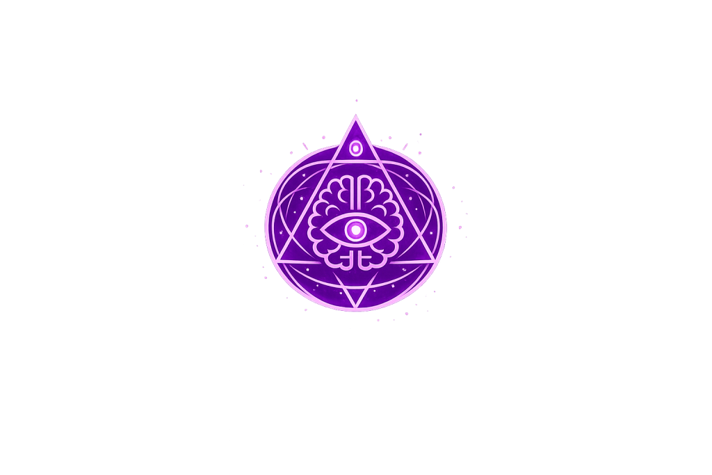 Glowing Purple Brain Eye Sacred Geometry