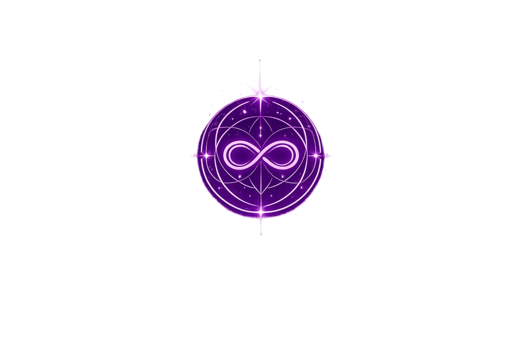 Glowing Purple Infinity Symbol With Mandala Pattern