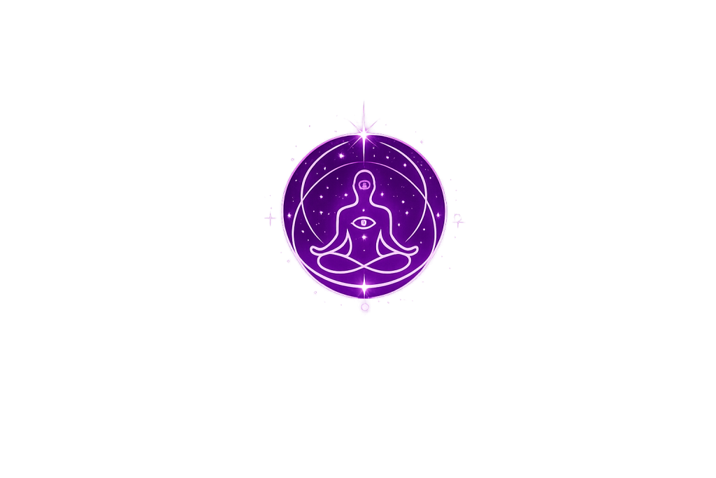 Mystical Purple Geometry With Meditation Symbol