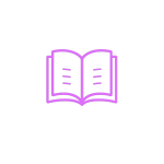 Neon Purple Open Book Icon